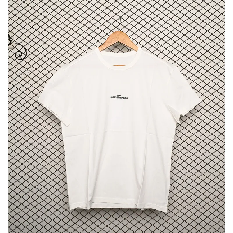 Mason Margiel letter logo print round neck pullover T-shirt White