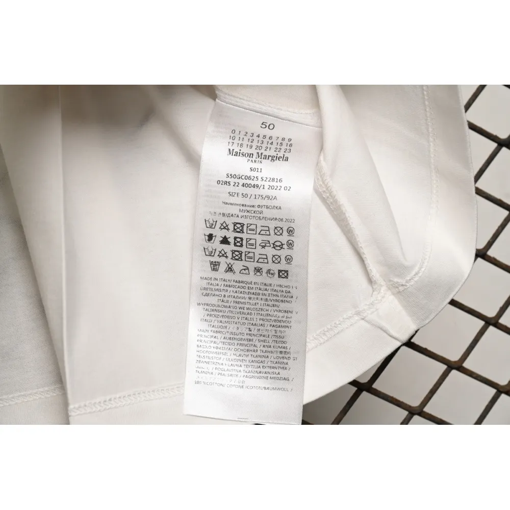 Mason Margiel letter logo print round neck pullover T-shirt White