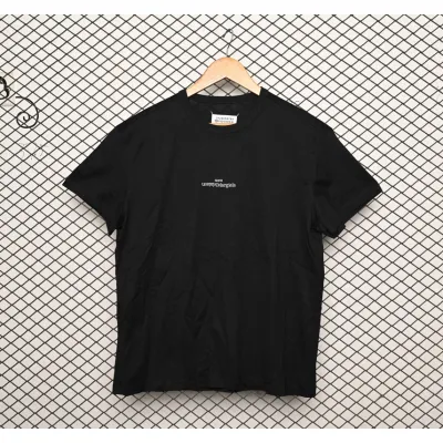 Mason Margiela letter logo print round neck pullover T-shirt Black 01