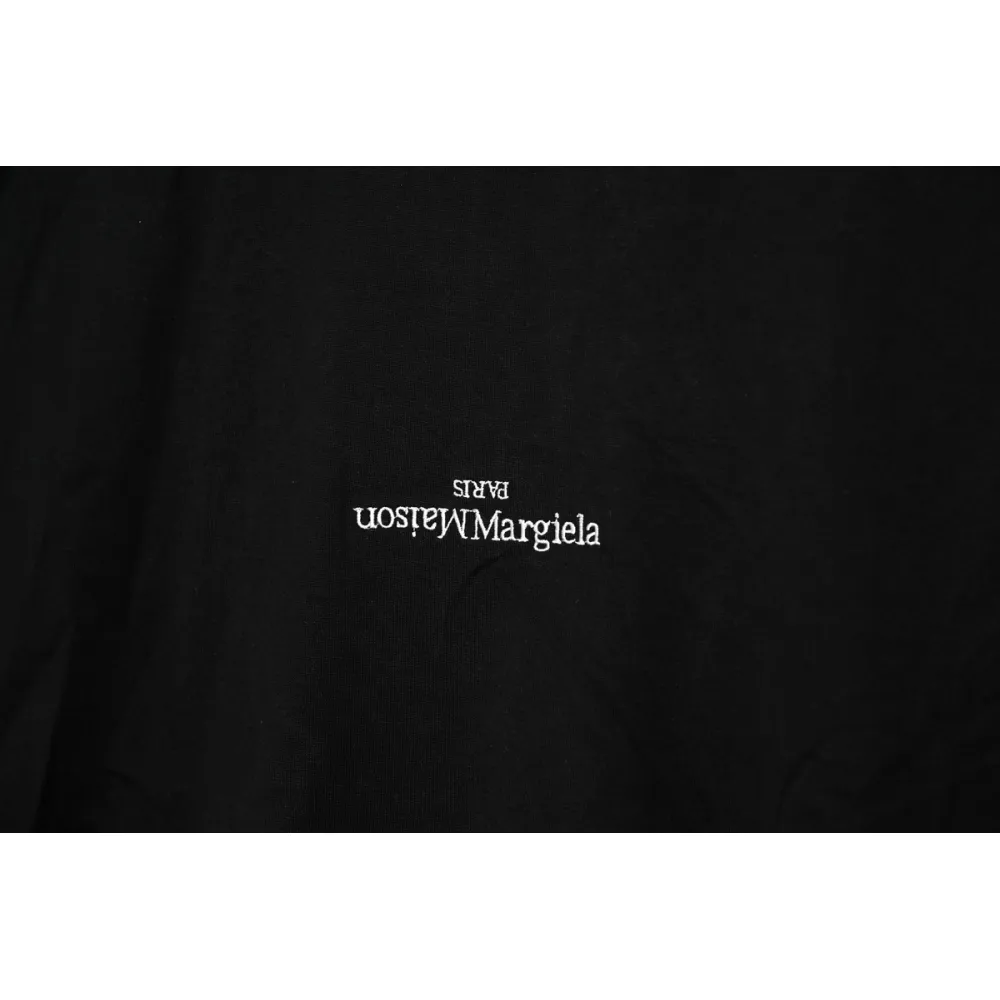 Mason Margiela letter logo print round neck pullover T-shirt Black
