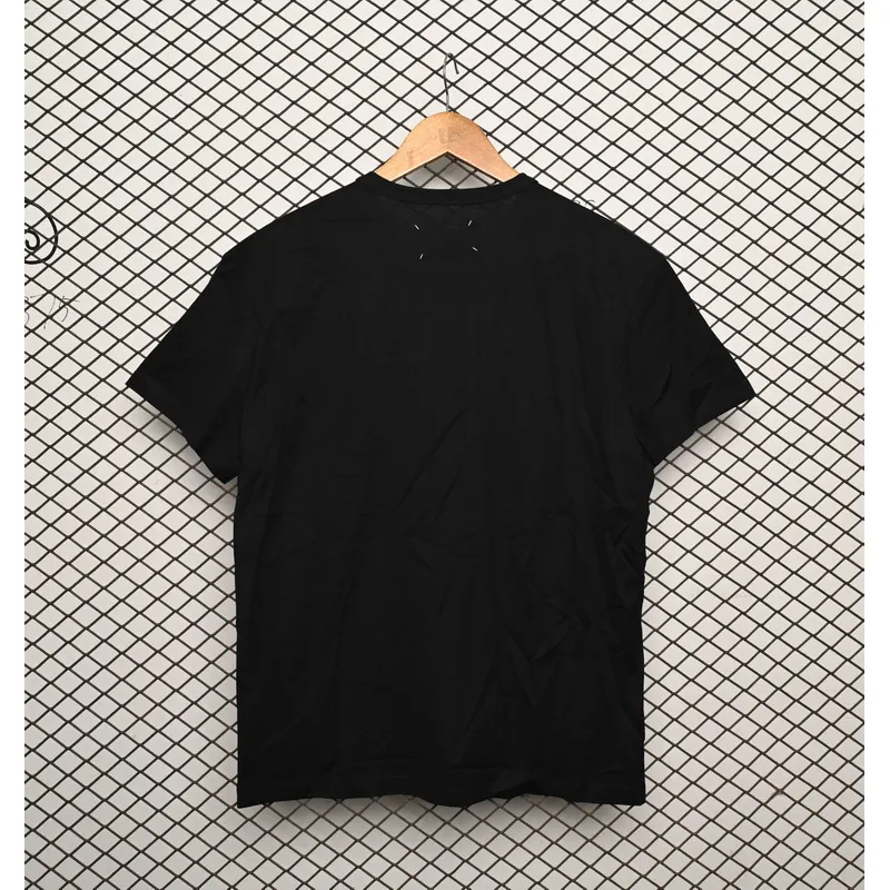 Mason Margiela letter logo print round neck pullover T-shirt Black