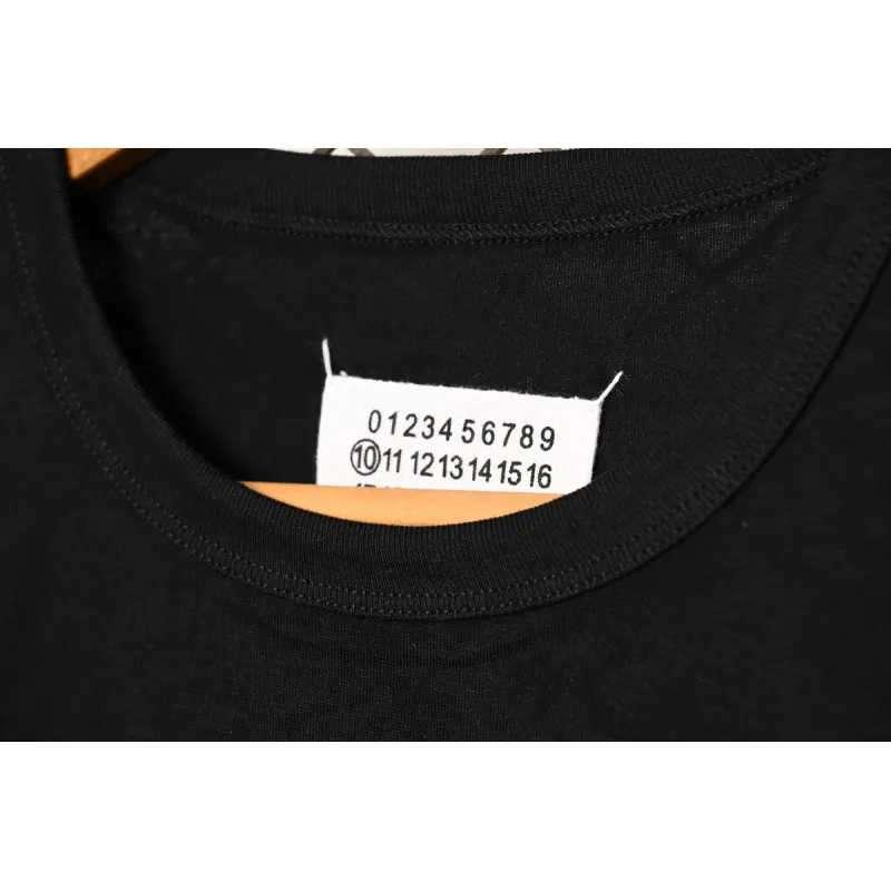 Mason Margiela letter logo print round neck pullover T-shirt Black