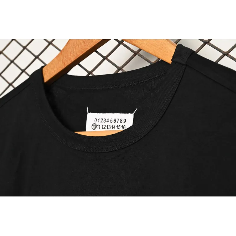 Mason Margiela letter logo print round neck pullover T-shirt Black