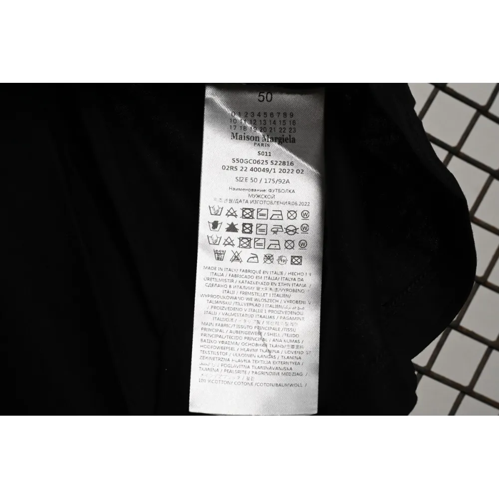 Mason Margiela letter logo print round neck pullover T-shirt Black