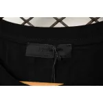 Prada Solid Color Logo Print Round Neck Short Sleeve T-Shirt Black