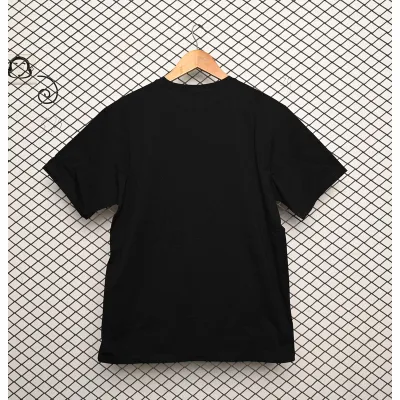 Prada Solid Color Logo Print Round Neck Short Sleeve T-Shirt Black 02