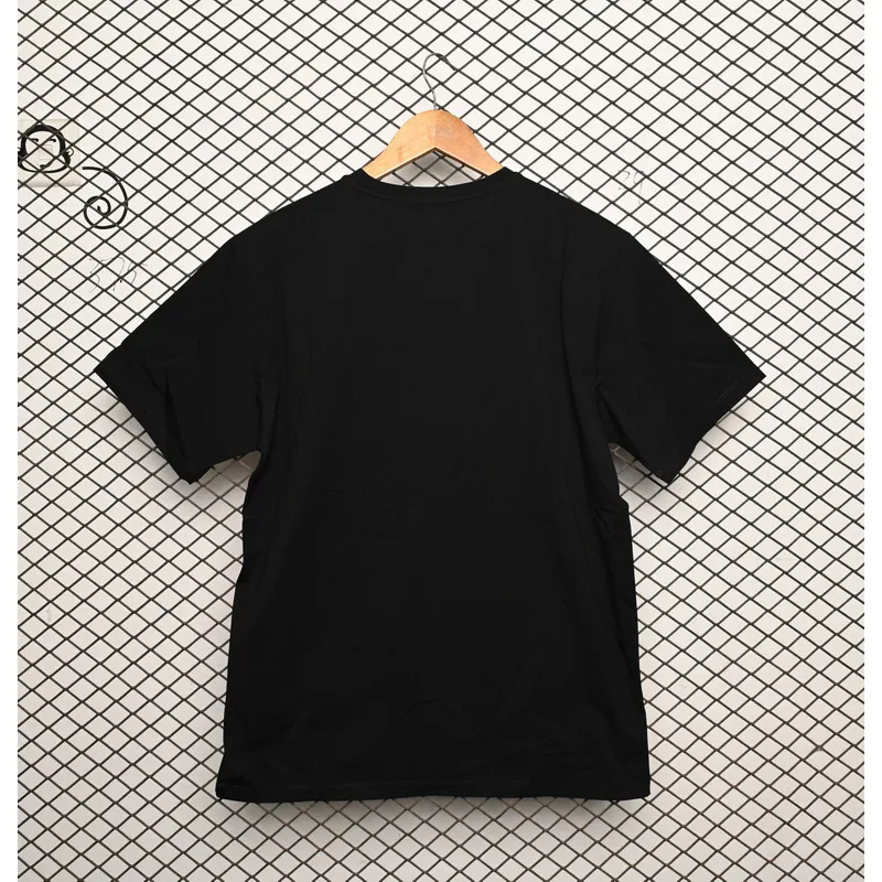 Prada Solid Color Logo Print Round Neck Short Sleeve T-Shirt Black