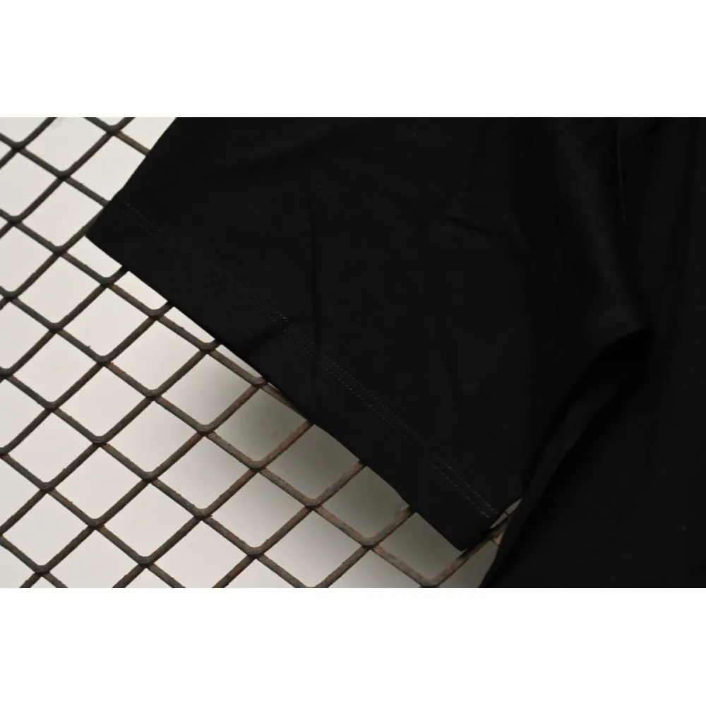 Prada Solid Color Logo Print Round Neck Short Sleeve T-Shirt Black