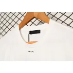 Prada Solid Color Logo Print Round Neck Short Sleeve T-Shirt White