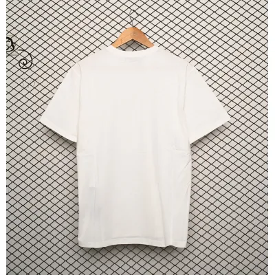 Prada Solid Color Logo Print Round Neck Short Sleeve T-Shirt White 02