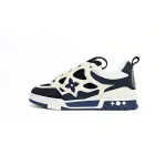 Louis Vuitton Leather lace up Fashionable Board Shoes Blue 51BCOLRB