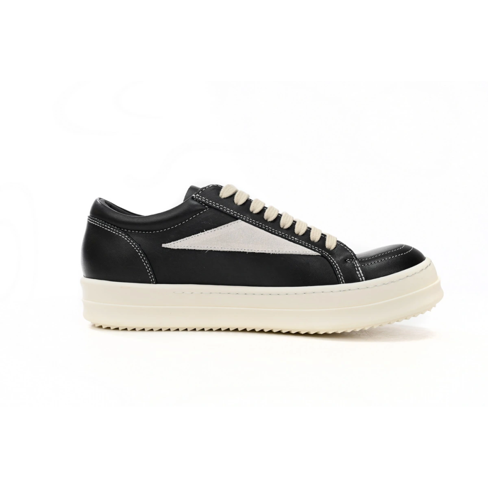 Rick Owens EDFU Vintage Sneaks Leather Black Milk White RP01C5888LPOLVS-911
