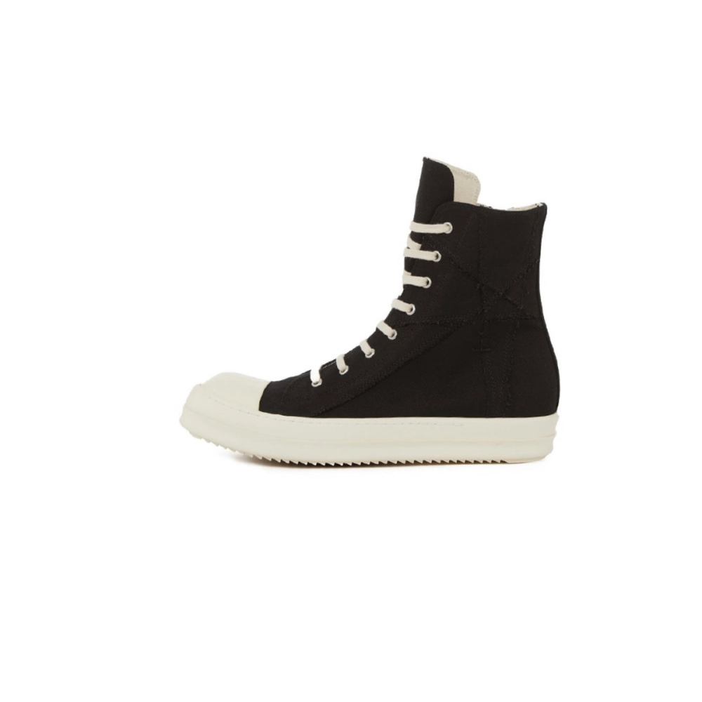 Rick Owens Leather High Top Black Cream RU01B1890