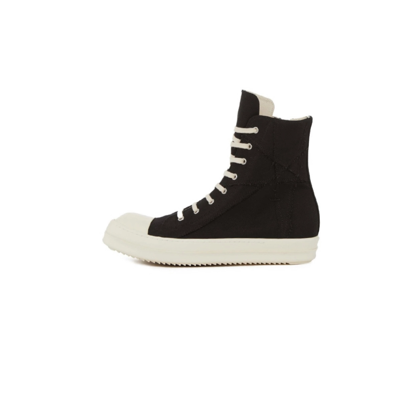 Rick Owens Leather High Top Black Cream RU01B1890