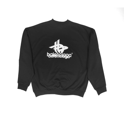 LAYERED SPORTS ROUND SWEATSHIRT OVERSIZED IN BLACK 767860TPVF31070 01