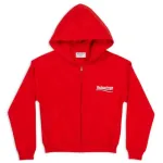WOMEN'S POLITICAL CAMPAIGN SHRUNK ZIP-UP HOODIE SMALL FIT IN RED 623451TKVI96040