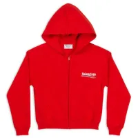 WOMEN'S POLITICAL CAMPAIGN SHRUNK ZIP-UP HOODIE SMALL FIT IN RED 623451TKVI96040