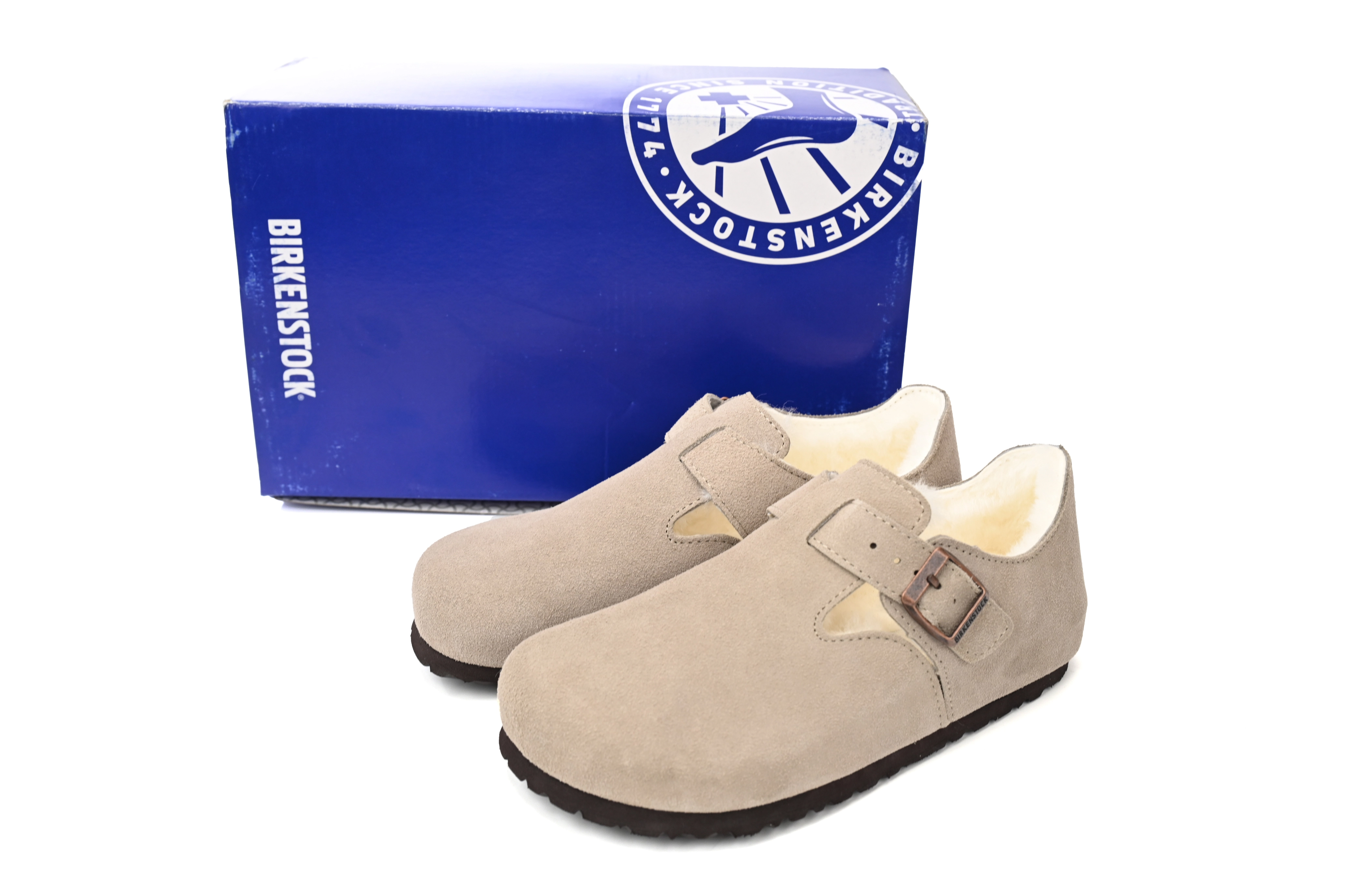 Birkenstock London Shearling Kith Faded Beige E14D010N6L