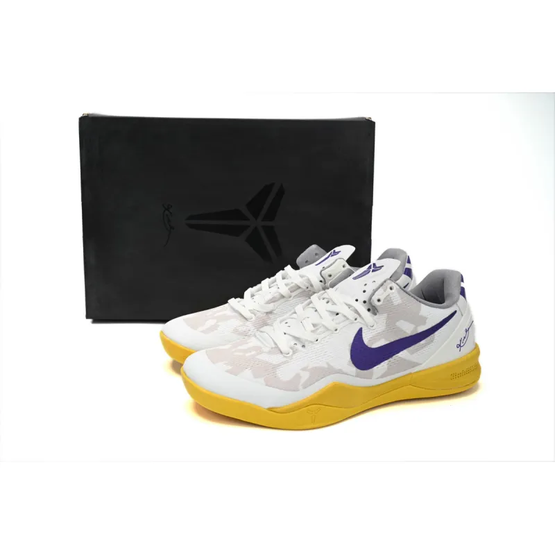 Nike Kobe 8 Low WhitePurple-Yellow 555035-101 