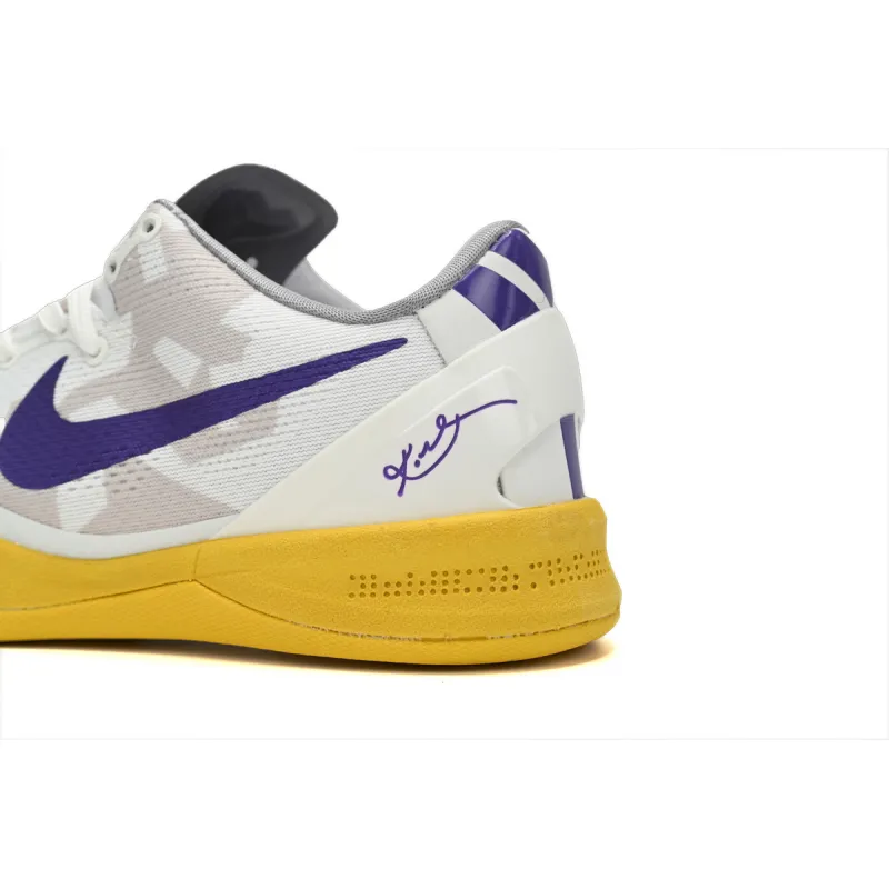 Nike Kobe 8 Low WhitePurple-Yellow 555035-101 