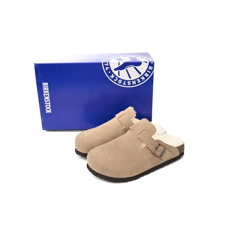Birkenstock Boston Shearling Coin Suede Stone 6745673