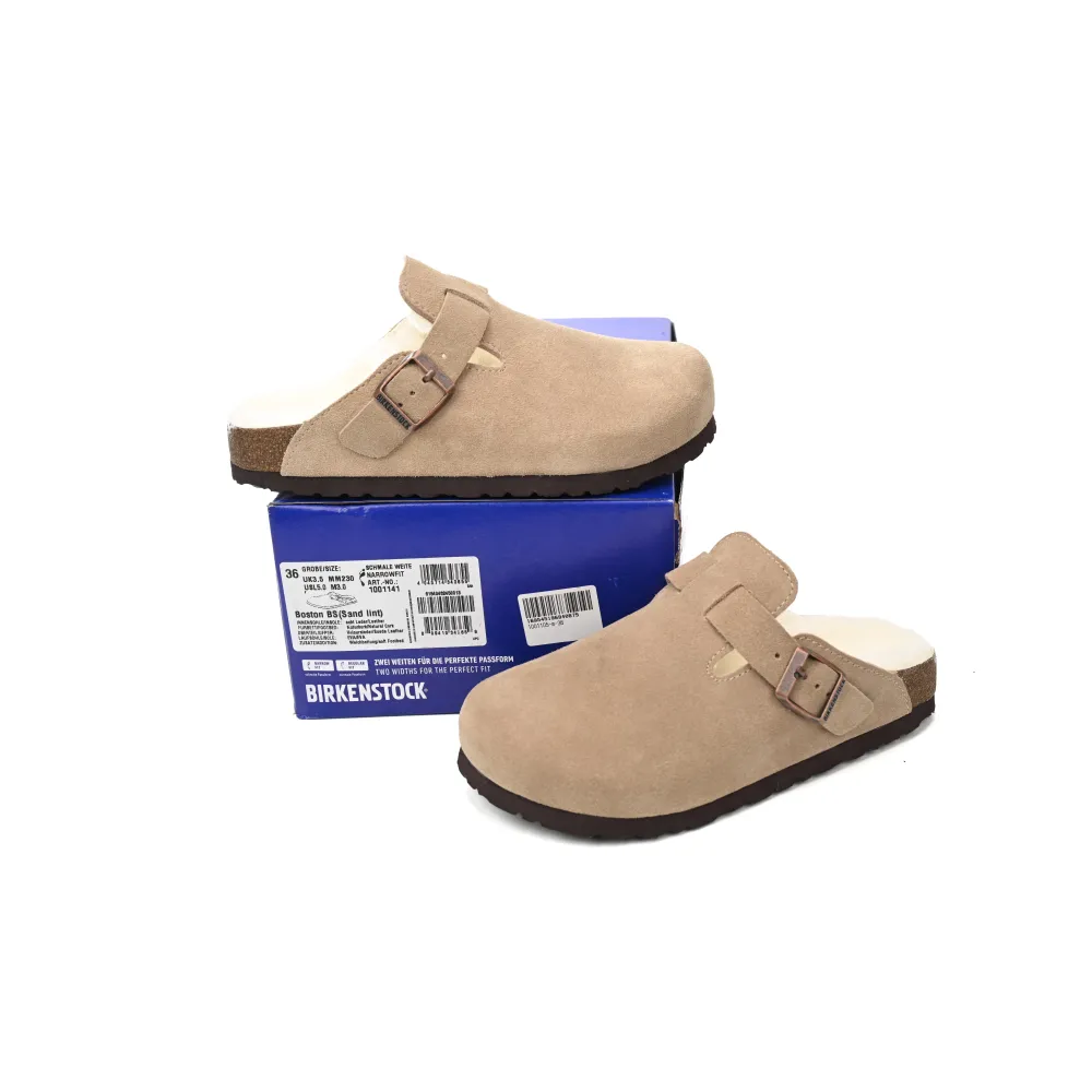 Birkenstock Boston Shearling Coin Suede Stone 6745673