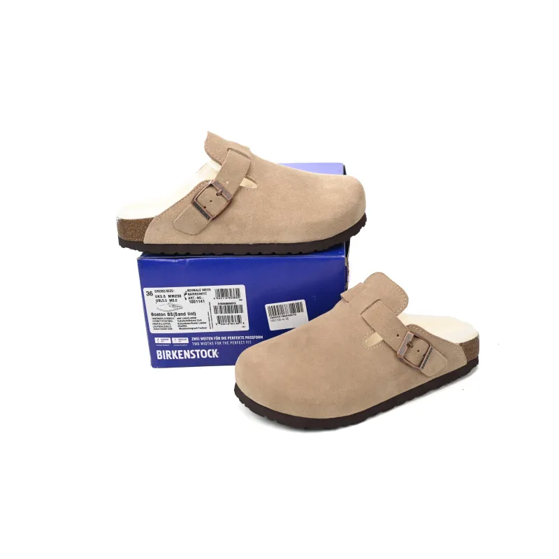 Birkenstock Boston Shearling Coin Suede Stone 6745673