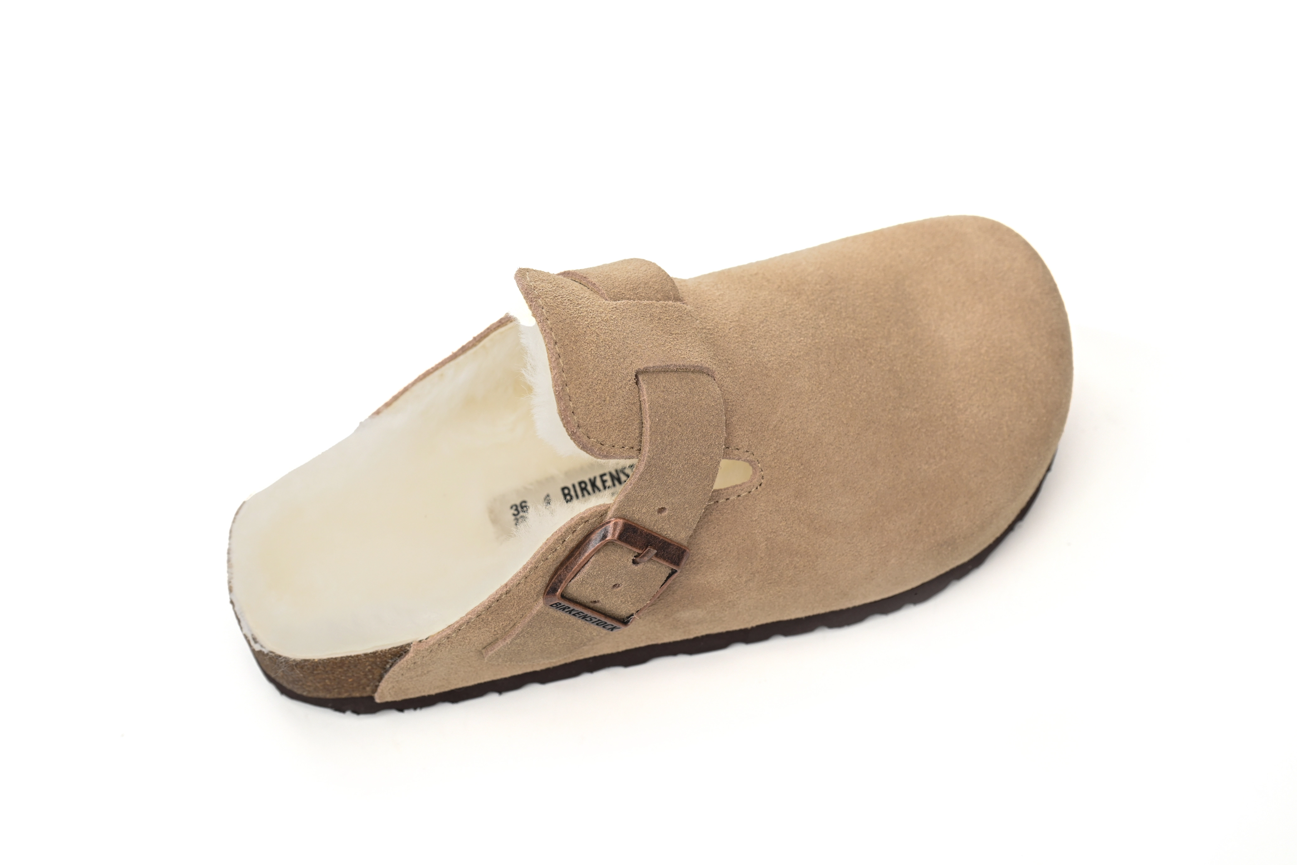 Birkenstock Boston Shearling Coin Suede Stone 6745673