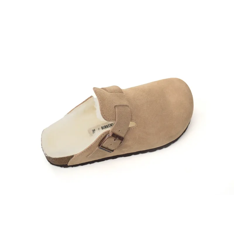 Birkenstock Boston Shearling Coin Suede Stone 6745673