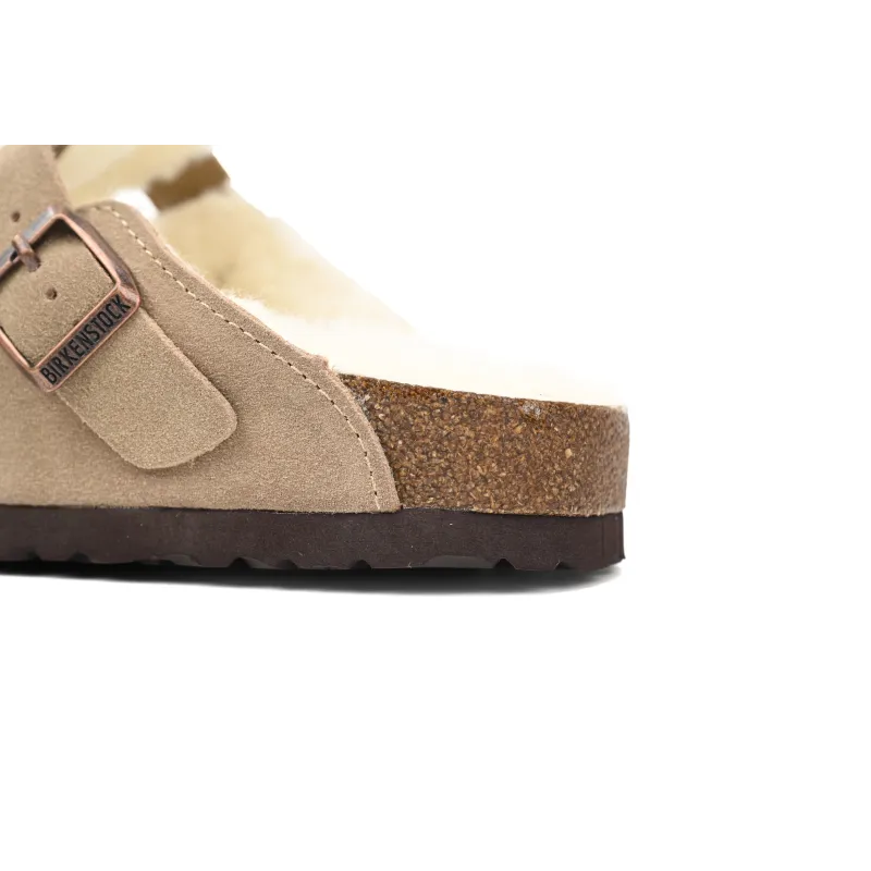 Birkenstock Boston Shearling Coin Suede Stone 6745673