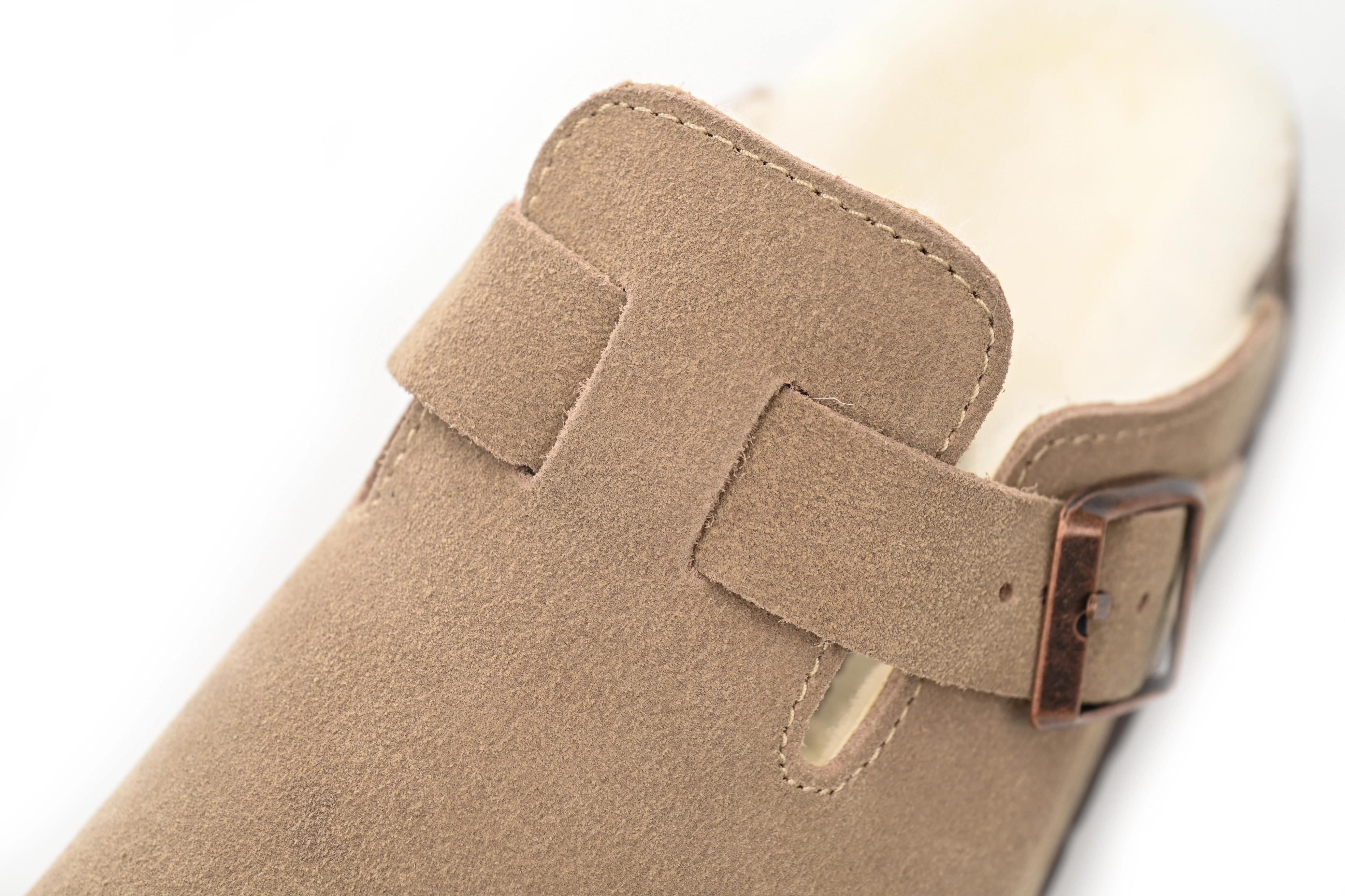 Birkenstock Boston Shearling Coin Suede Stone 6745673