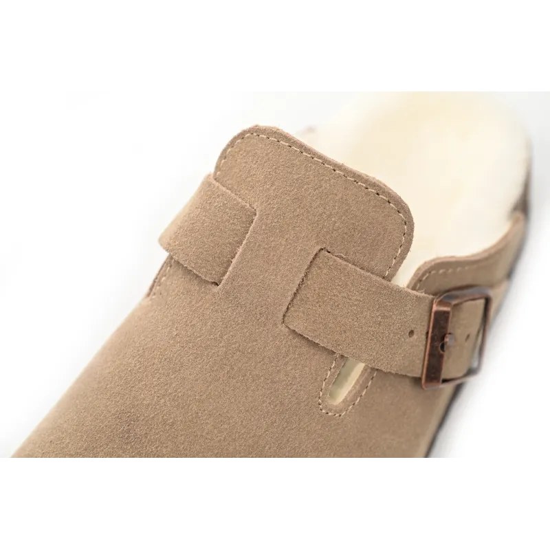 Birkenstock Boston Shearling Coin Suede Stone 6745673