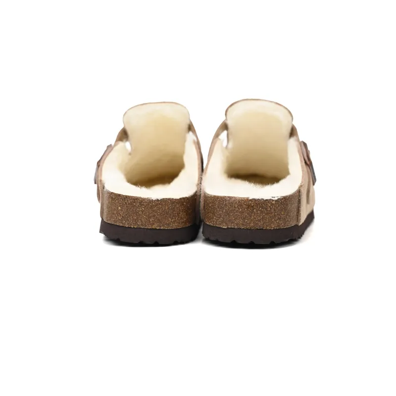 Birkenstock Boston Shearling Coin Suede Stone 6745673