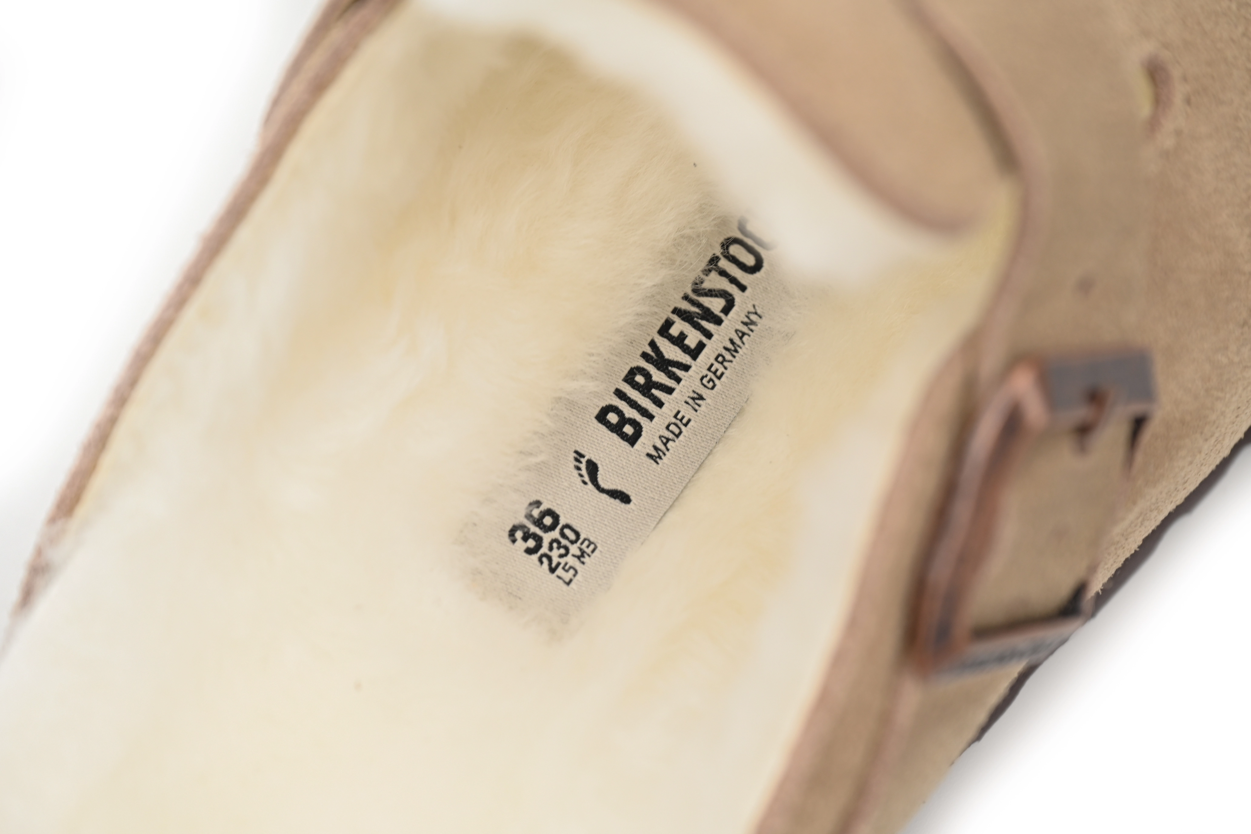 Birkenstock Boston Shearling Coin Suede Stone 6745673