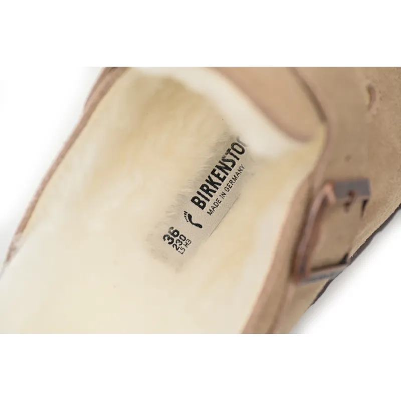 Birkenstock Boston Shearling Coin Suede Stone 6745673