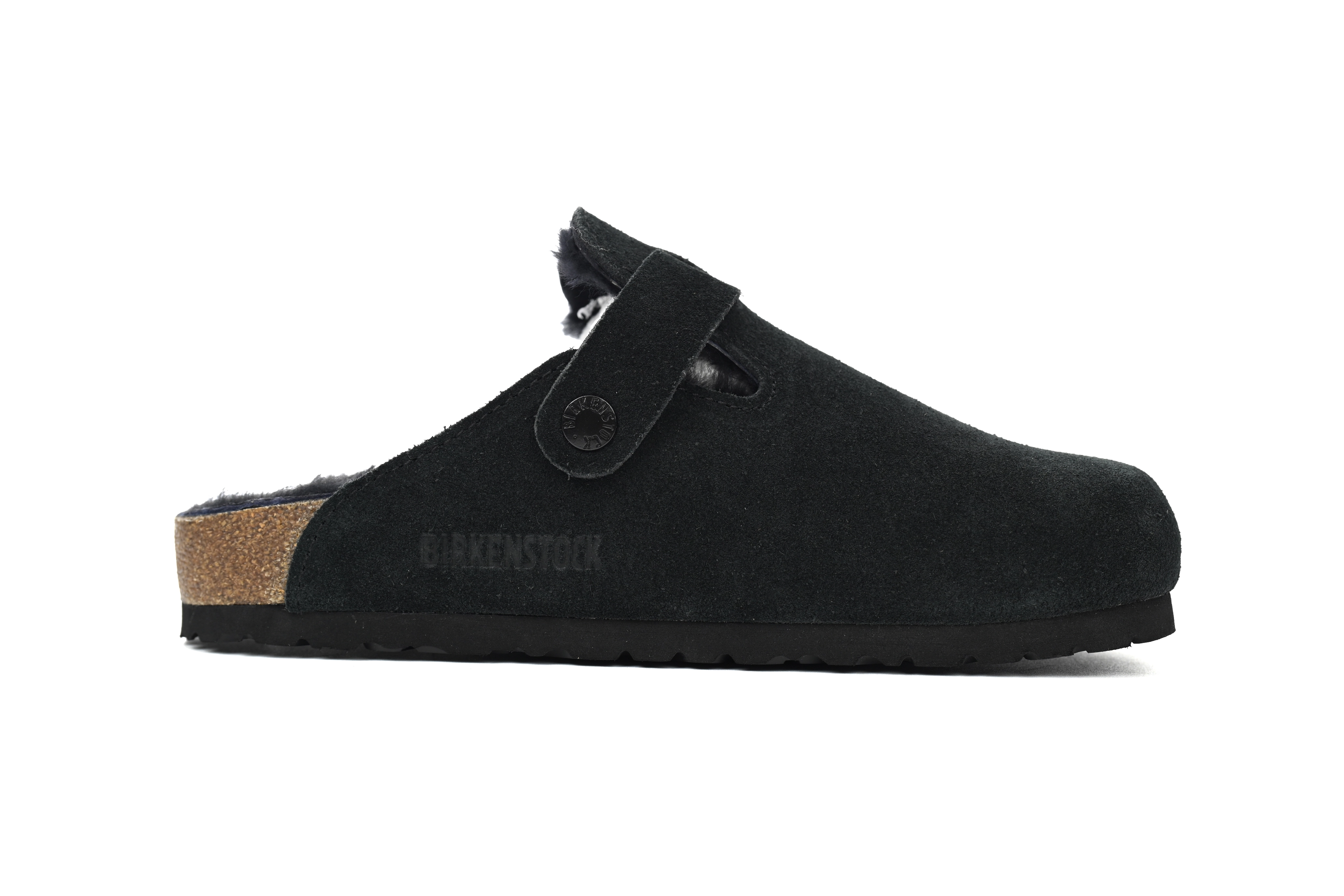 Birkenstock Boston Shearling Suede Leather Black 259881