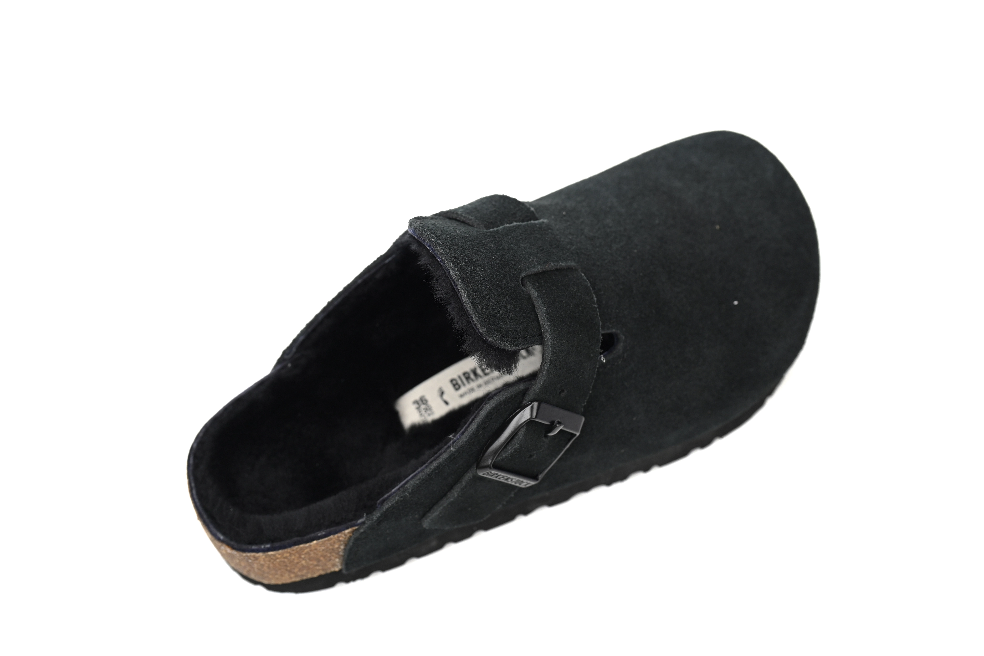 Birkenstock Boston Shearling Suede Leather Black 259881