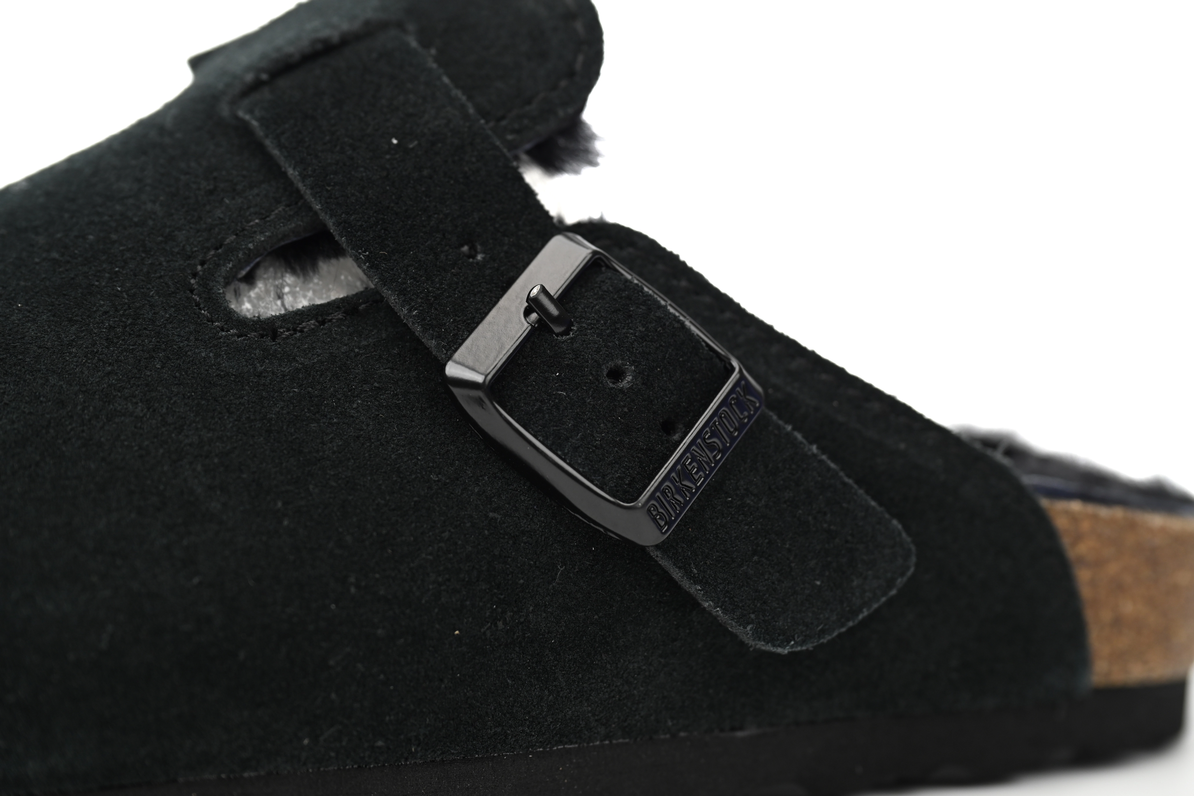 Birkenstock Boston Shearling Suede Leather Black 259881