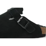 Birkenstock Boston Shearling Suede Leather Black 259881