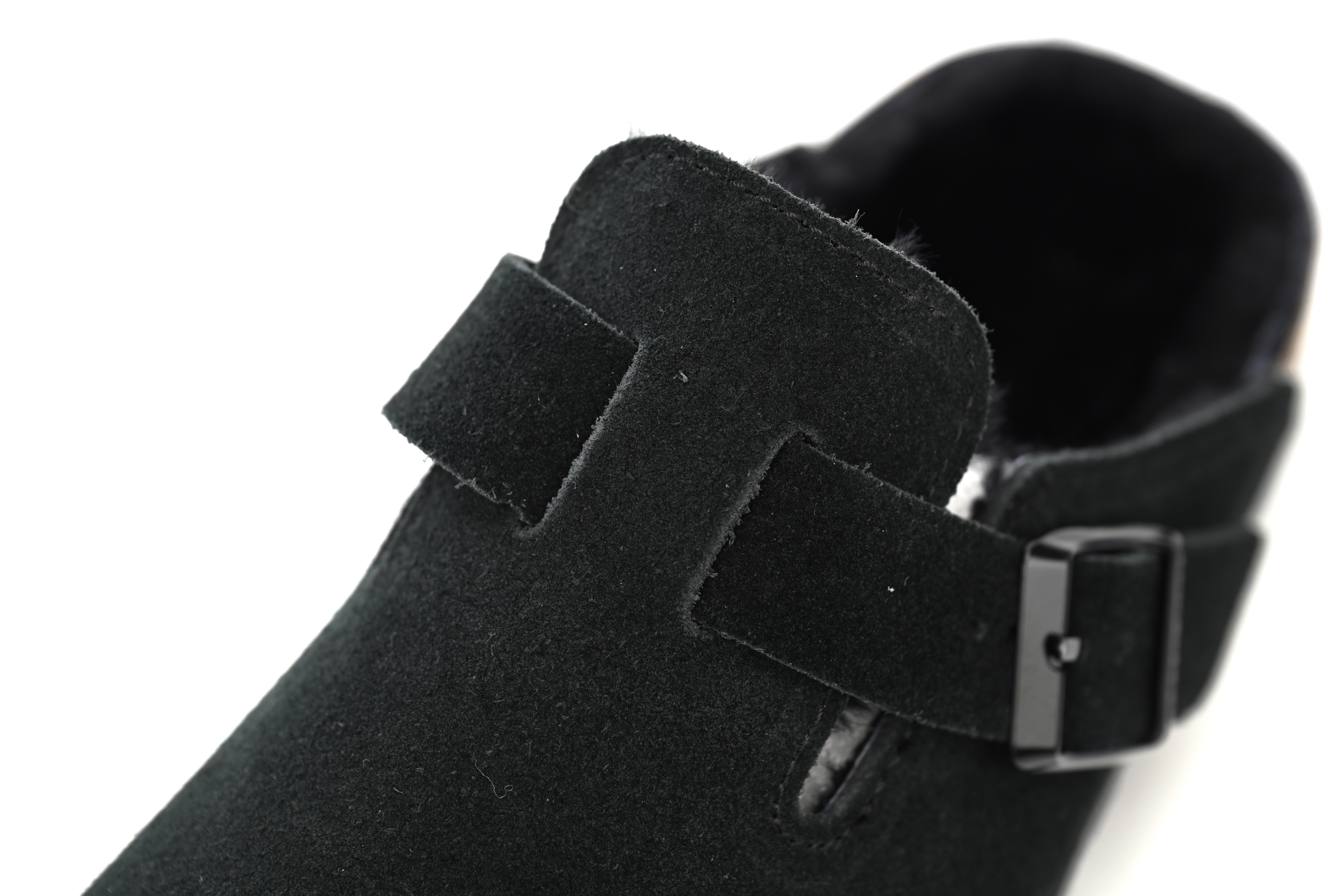 Birkenstock Boston Shearling Suede Leather Black 259881