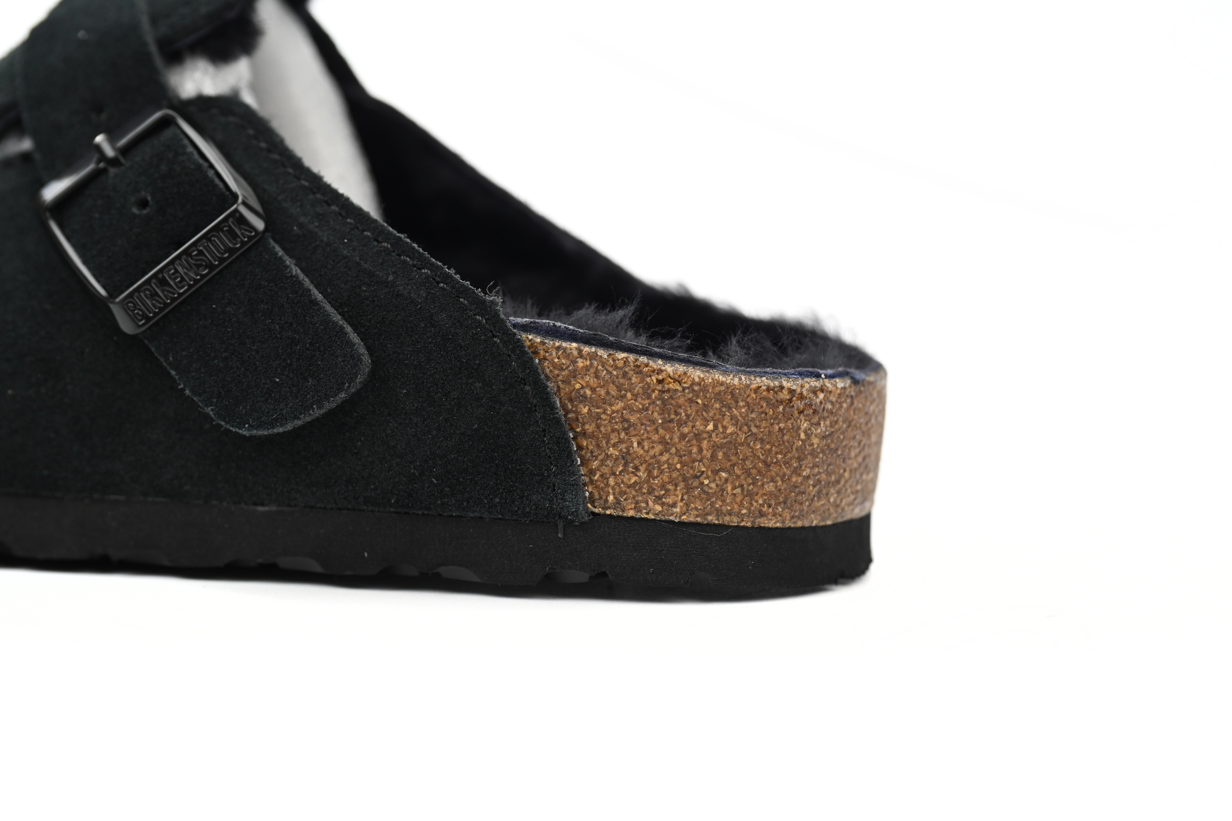 Birkenstock Boston Shearling Suede Leather Black 259881