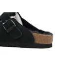 Birkenstock Boston Shearling Suede Leather Black 259881
