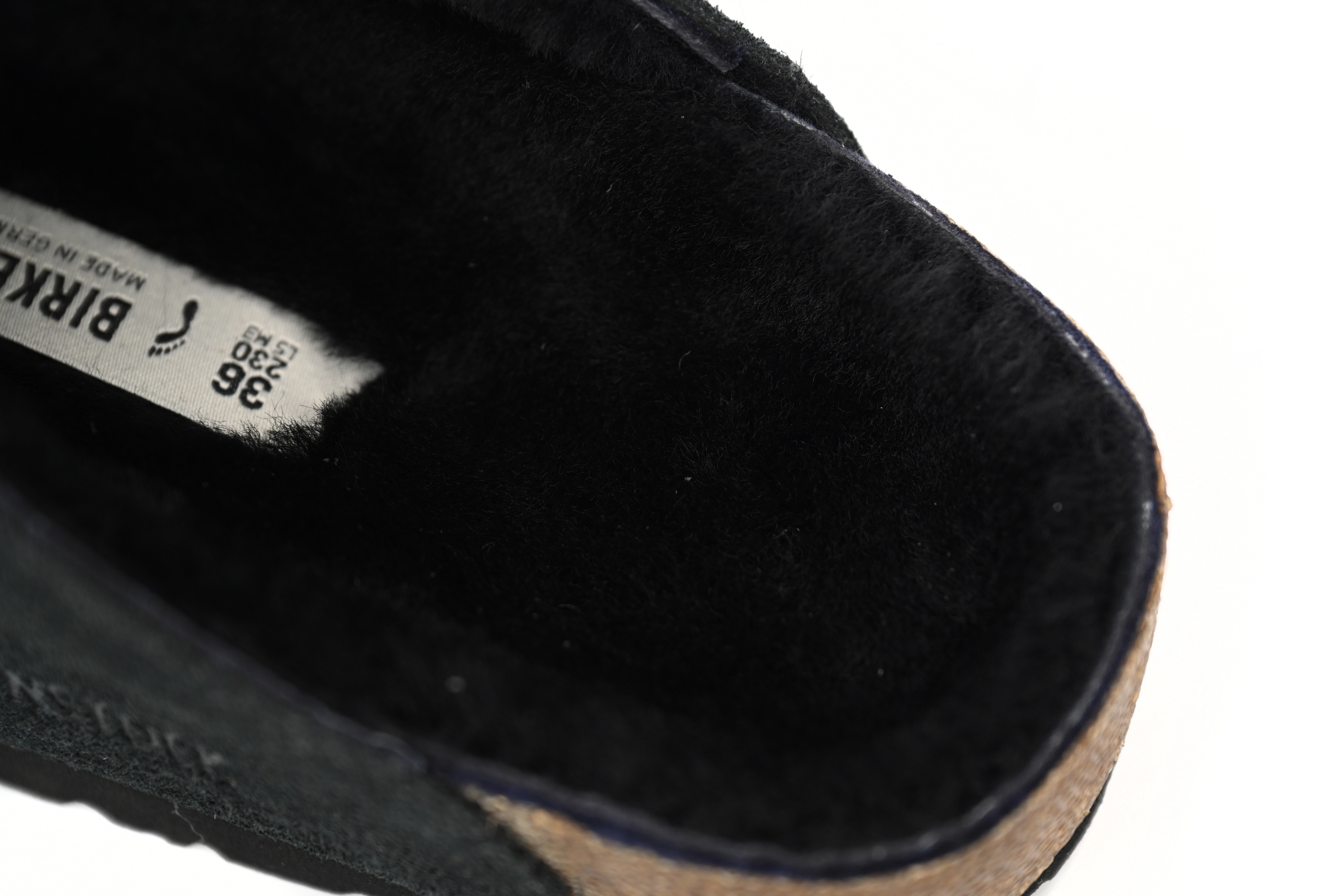 Birkenstock Boston Shearling Suede Leather Black 259881