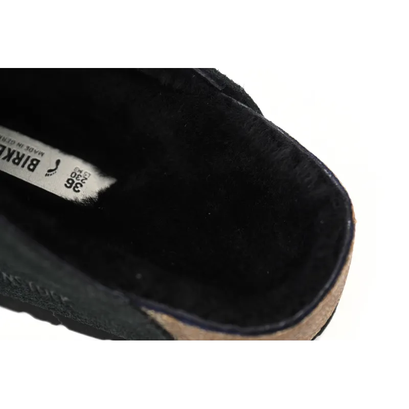 Birkenstock Boston Shearling Suede Leather Black 259881