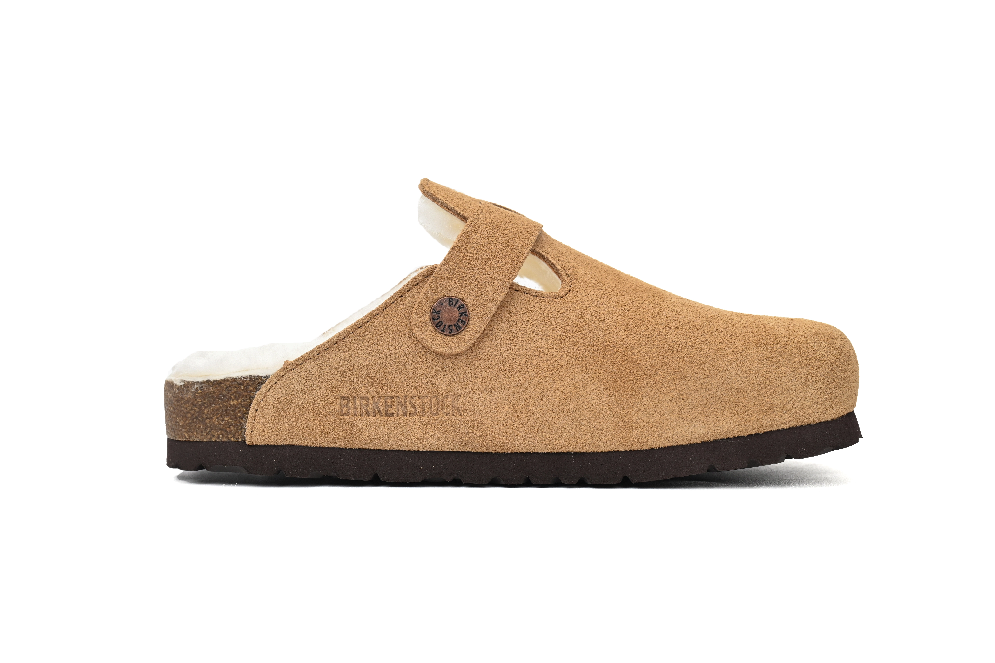 Birkenstock Boston Shearling Suede Leather Mink 1001141