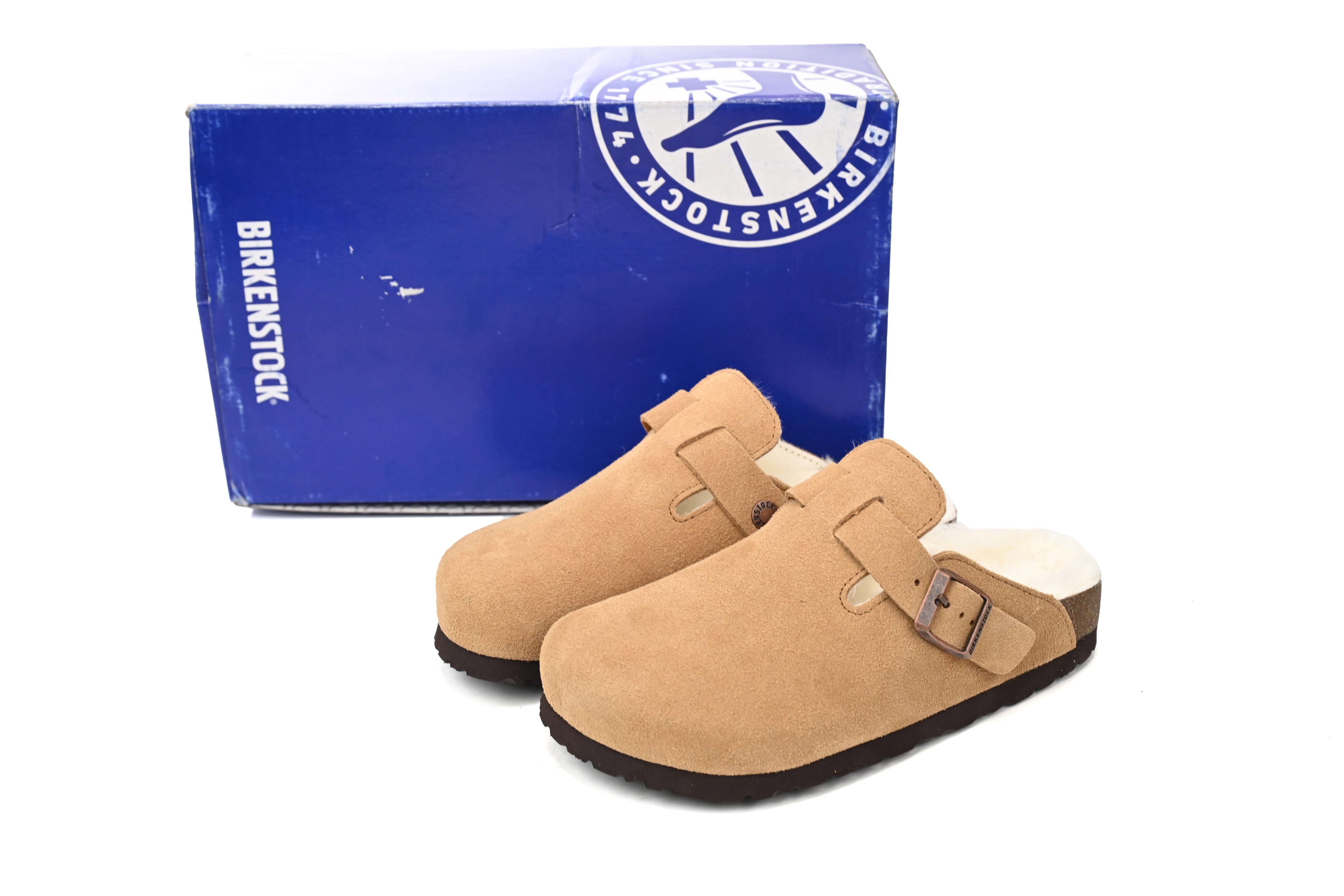 Birkenstock Boston Shearling Suede Leather Mink 1001141