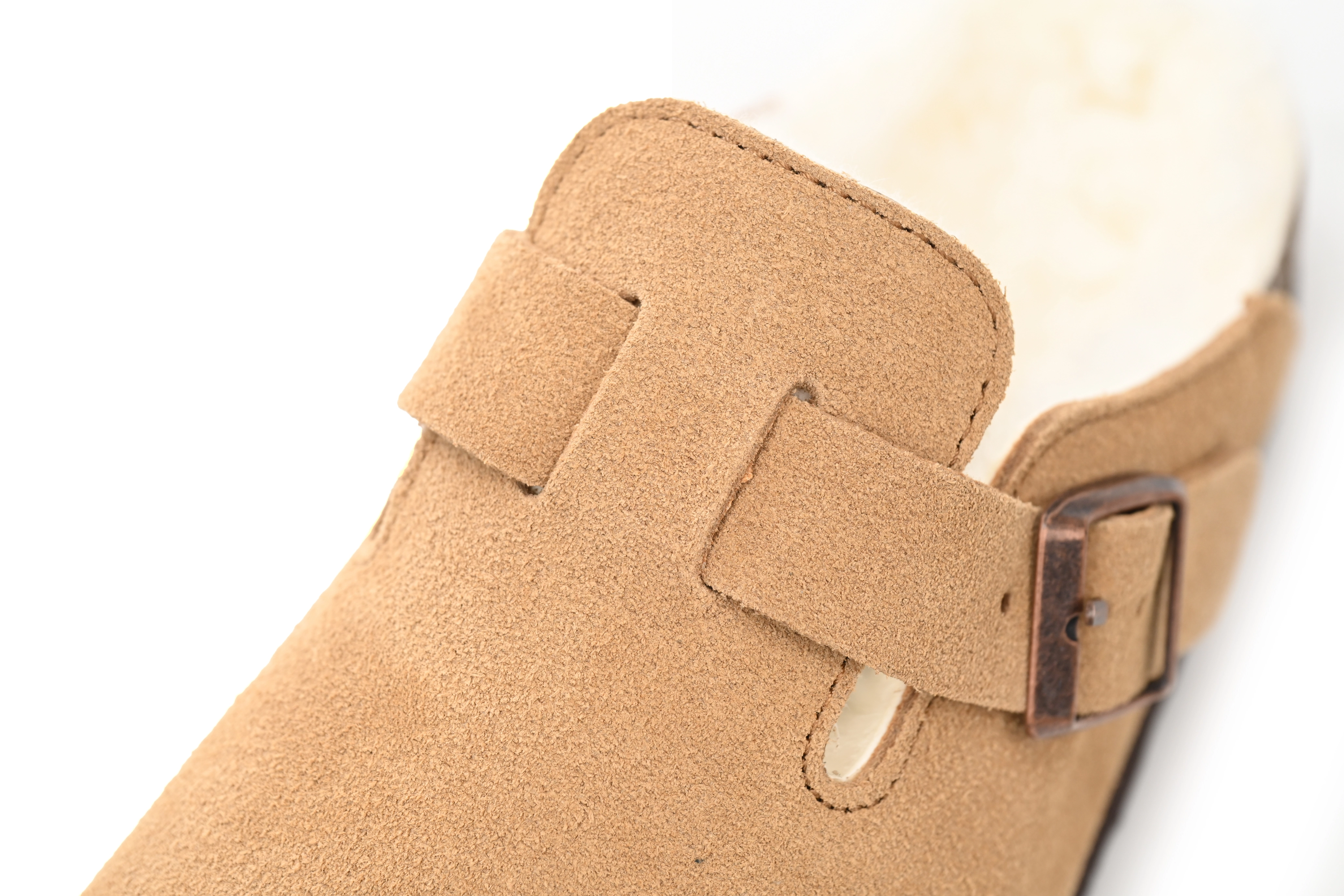 Birkenstock Boston Shearling Suede Leather Mink 1001141