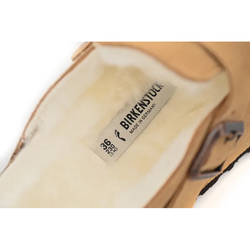 Birkenstock Boston Shearling Suede Leather Mink 1001141