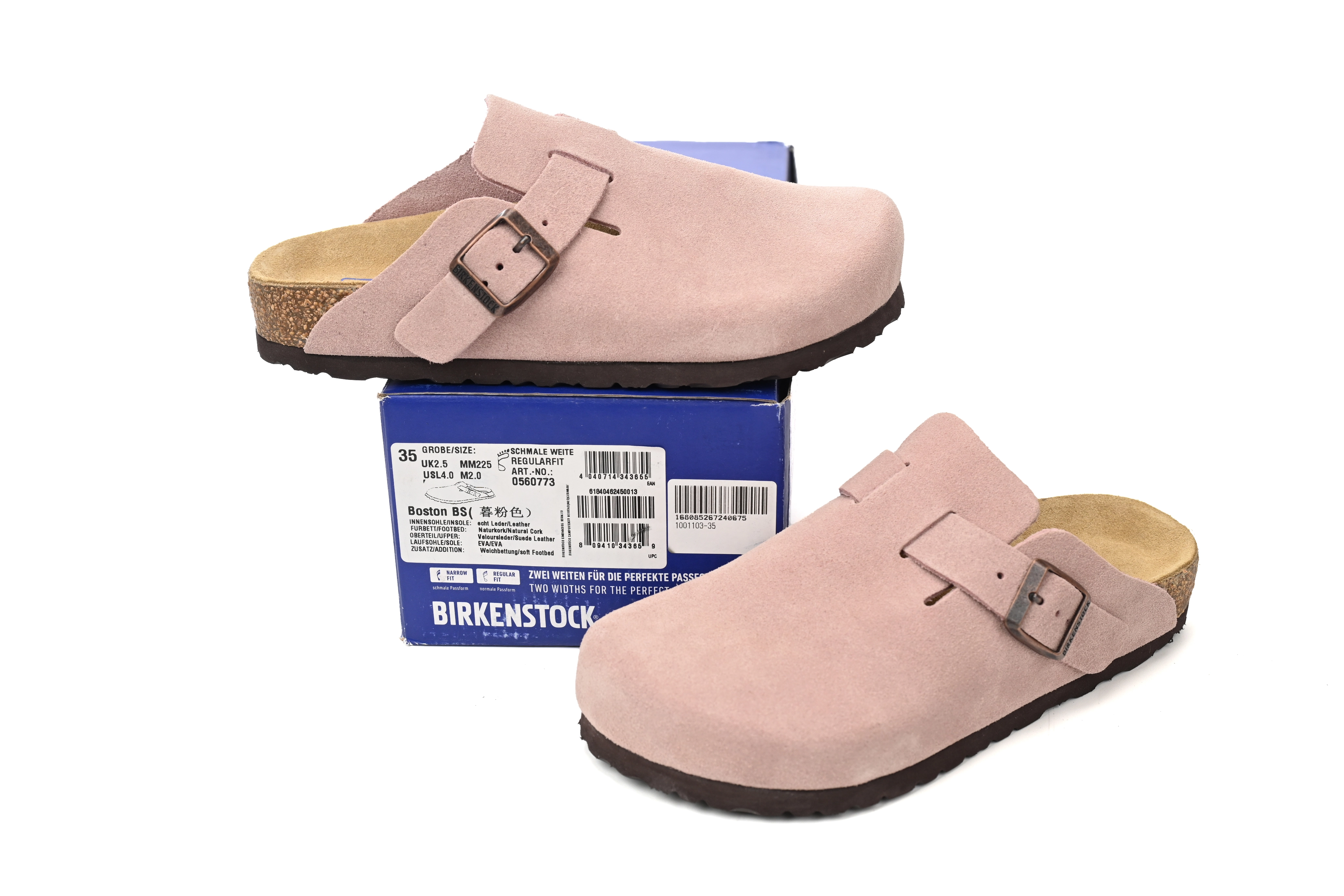 Birkenstock Boston Suede Leather Light Rose 1026171