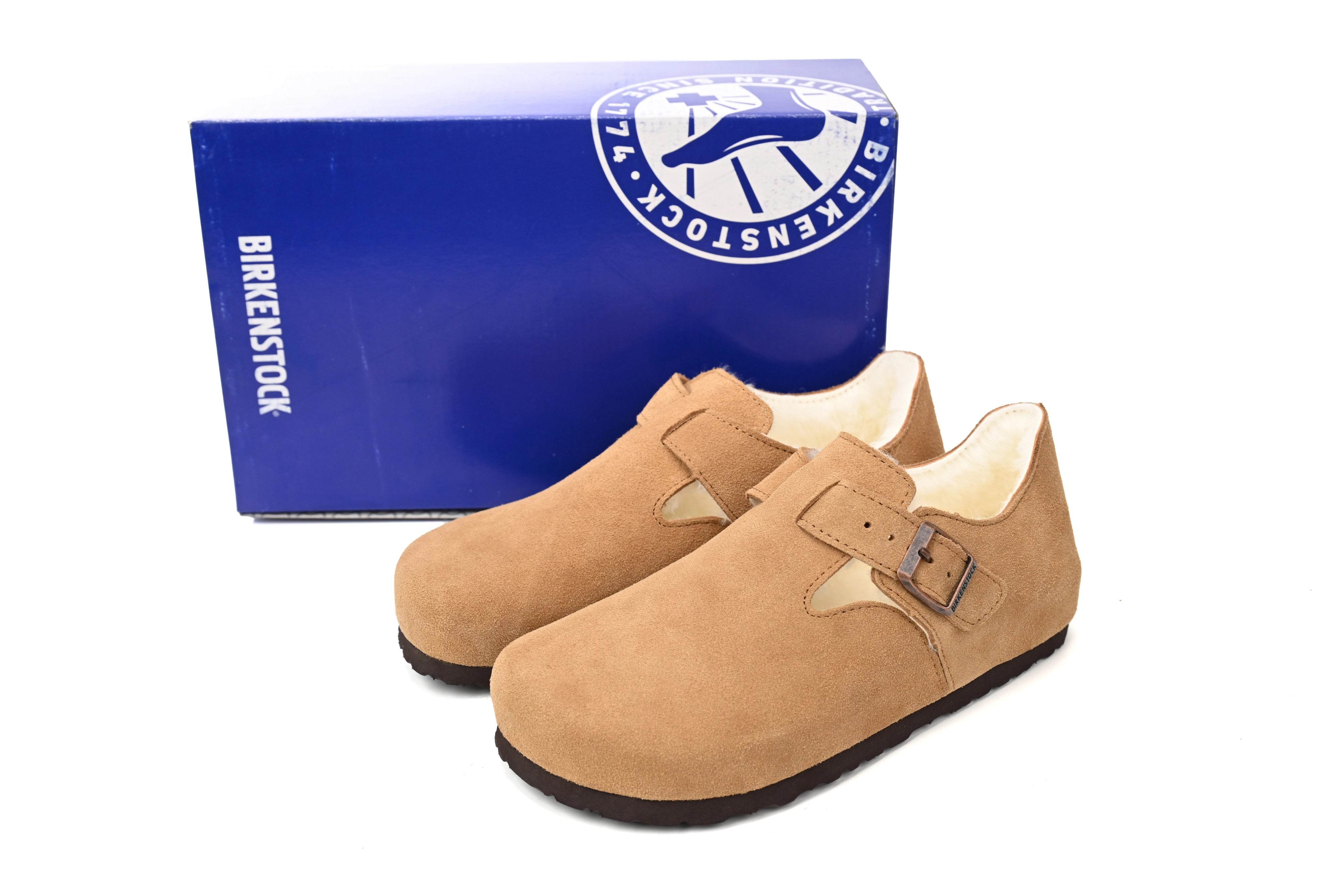 Birkenstock London Shearling Sandals Tea 1014962
